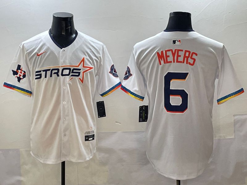 Men Houston Astros #6 Meyers White Four generations Joint Name 2025 Nike MLB Jersey style 8